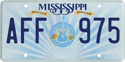 MS license plate AFF975
