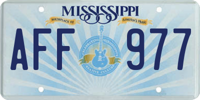 MS license plate AFF977