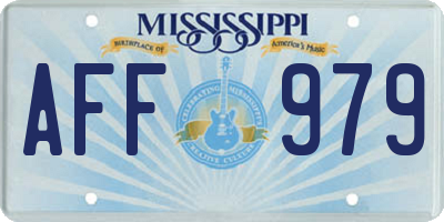 MS license plate AFF979