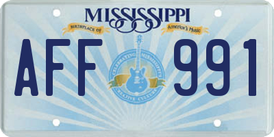 MS license plate AFF991