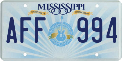 MS license plate AFF994