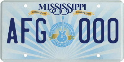 MS license plate AFG000