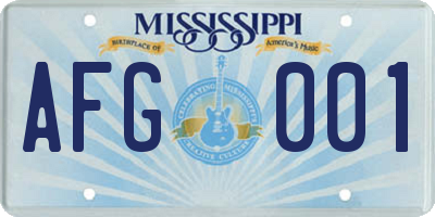 MS license plate AFG001