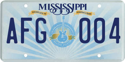 MS license plate AFG004