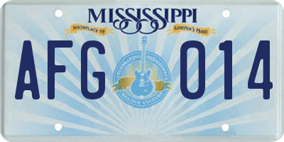 MS license plate AFG014