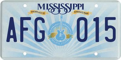 MS license plate AFG015