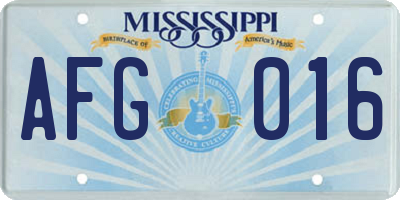 MS license plate AFG016