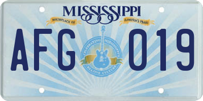 MS license plate AFG019
