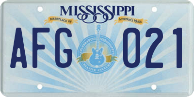 MS license plate AFG021