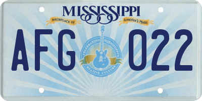 MS license plate AFG022