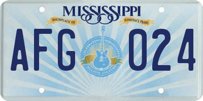 MS license plate AFG024