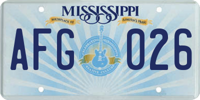 MS license plate AFG026