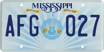 MS license plate AFG027