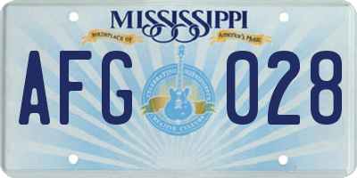 MS license plate AFG028