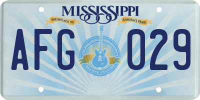 MS license plate AFG029