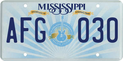 MS license plate AFG030