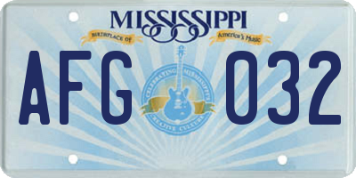 MS license plate AFG032