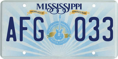 MS license plate AFG033