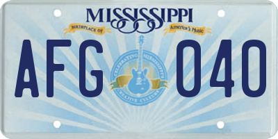 MS license plate AFG040