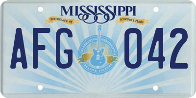 MS license plate AFG042