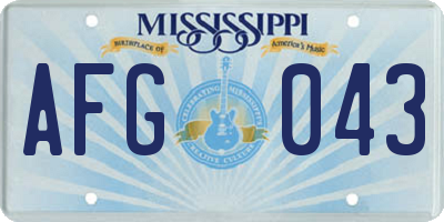 MS license plate AFG043
