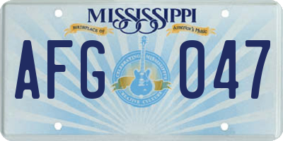 MS license plate AFG047