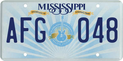 MS license plate AFG048