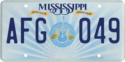 MS license plate AFG049