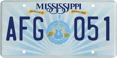 MS license plate AFG051