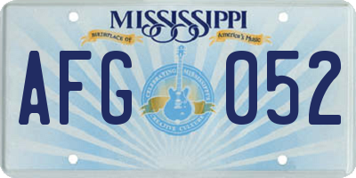 MS license plate AFG052