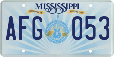 MS license plate AFG053