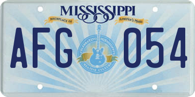 MS license plate AFG054