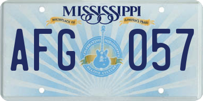 MS license plate AFG057
