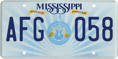 MS license plate AFG058