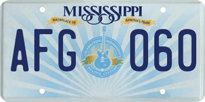 MS license plate AFG060