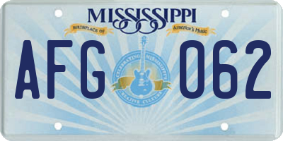 MS license plate AFG062