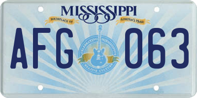 MS license plate AFG063