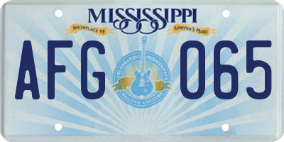 MS license plate AFG065