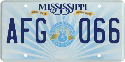 MS license plate AFG066