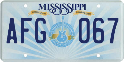 MS license plate AFG067