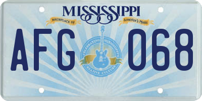 MS license plate AFG068