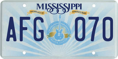 MS license plate AFG070