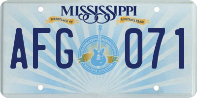 MS license plate AFG071