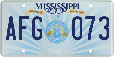 MS license plate AFG073
