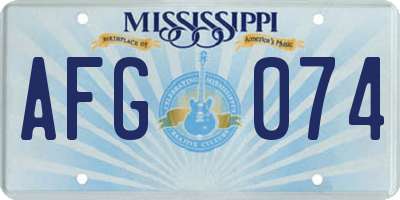 MS license plate AFG074