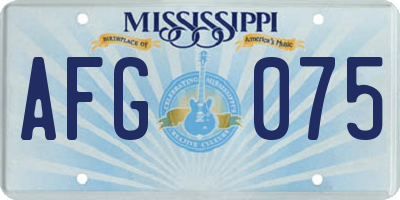 MS license plate AFG075