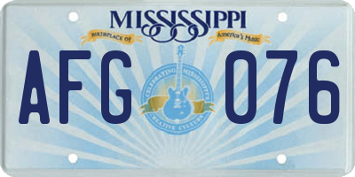 MS license plate AFG076