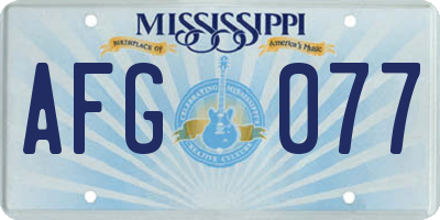 MS license plate AFG077
