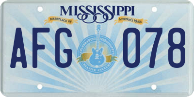 MS license plate AFG078
