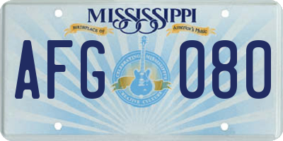 MS license plate AFG080